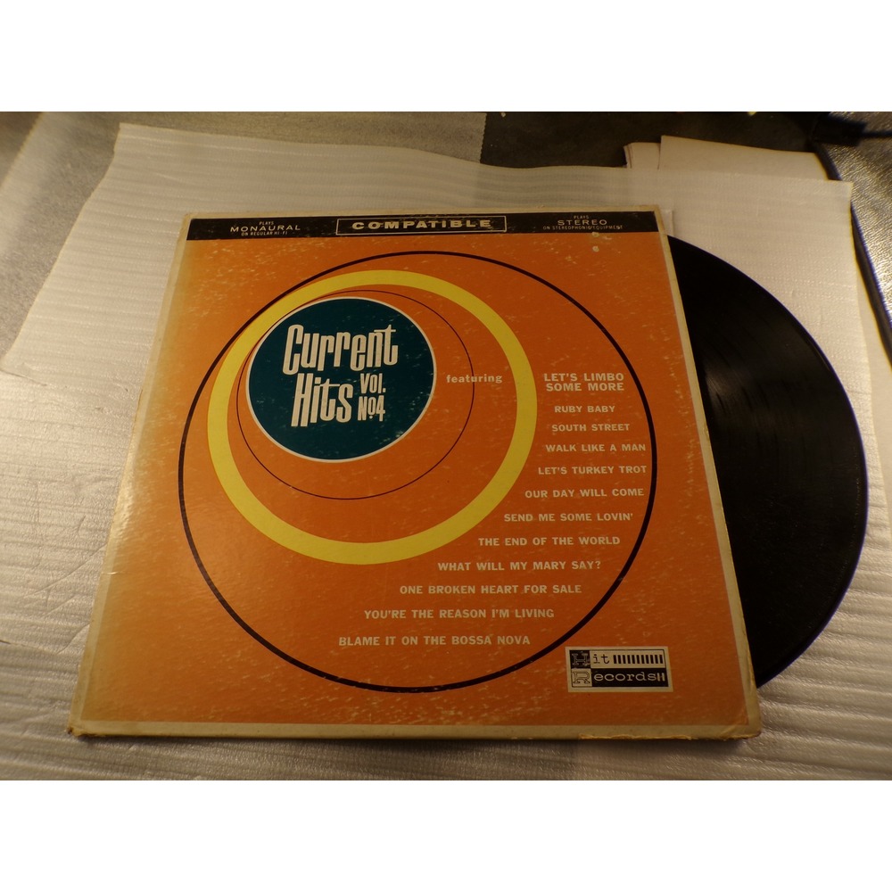 Hit Records Current Hits Vol 4 Vinyl LP HLP 1004 Nashville Sound 1963 Retro Pop